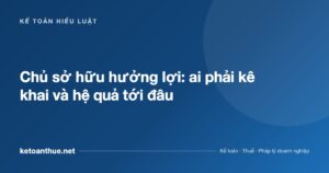 Chủ sở hữu hưởng lợi: ai phải kê khai và hệ quả tới đâu - ketoanthue.net