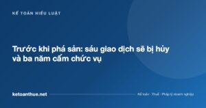 Trước khi phá sản: sáu giao dịch sẽ bị hủy và ba năm cấm chức vụ - ketoanthue.net